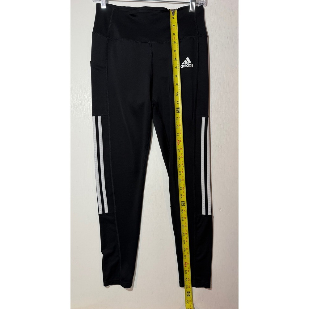 Adidas Primegreen Aeroready Leggings Black White 3-Stripe Pocket Tights Womens M - Picture 7 of 8